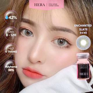 Kính Áp Tròng Hera Xám Đam Mê  0 - 6 Độ ENCHANTED SLATE Nhập Khẩu Hàn Quốc Lens Cận 6 Tháng