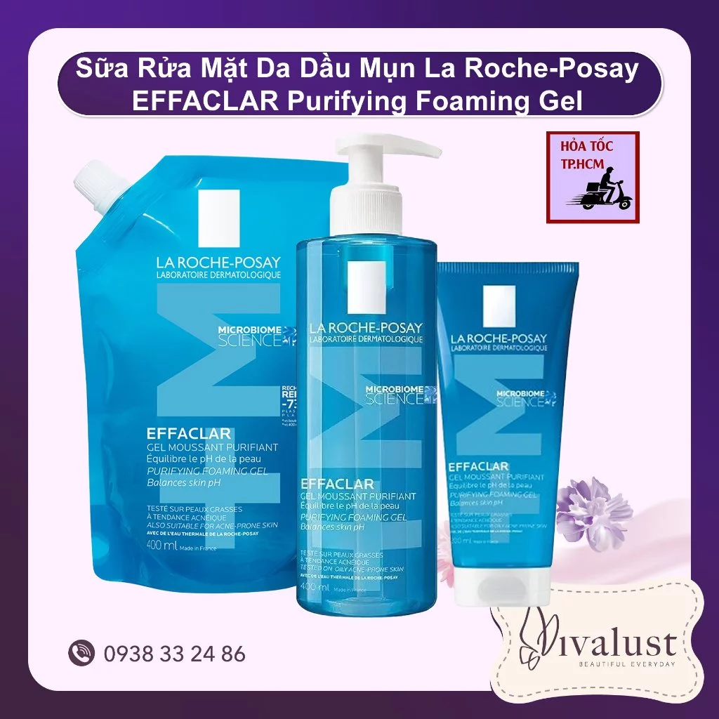 Sữa Rửa Mặt Da Dầu Mụn La Roche-Posay EFFACLAR Purifying Foaming Gel 50ml-200ml-400ml