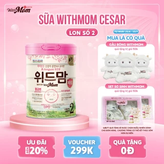 Sữa bột công thức Withmom Cesar cho bé số 2 bổ sung lợi khuẩn đường ruột hỗ trợ tiêu hoá khoẻ mạnh