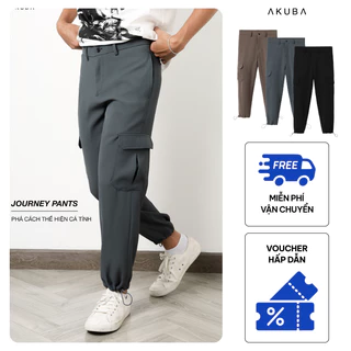 Quần jogger AKUBA form regular , chất liệu cotton mềm mượt, co giãn nhẹ, ôm dáng người | 01K0170