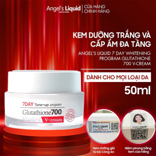 Kem Dưỡng Trắng Da Cấp Ẩm Đa Tầng Angel's Liquid 7 Day Whitening Program Glutathione 700 V-Cream 50ml mpdk12