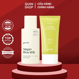 Kem & Sữa Chống Nắng Dưỡng Ẩm, Làm Dịu Da Goodal Heartleaf Calming Moisture, Vegan Rice Milk Moisturizing Sun Cream