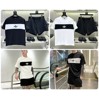 Bộ Cộc Nam Nữ Adidas Thể Thao In Logo Nhỏ Siêu Đẹp - Bộ Hè Nam A DI ĐÁT Chất Cotton Cực Mát