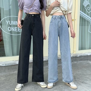 💃 Quần Jeans Nữ Ống Rộng Cạp Cao Dáng Culottes 3 Màu Q05