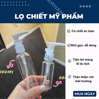 Lọ chiết mỹ phẩm nhựa starhanoi có vòi 50ml 100ml - nhựa cứng chống va đập