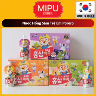 (Date 2/2025) Nước Hồng Sâm Trẻ Em Pororo Hàn Quốc Cho Bé Từ 2 tuổi, Hồng Sâm Baby Tăng Đề Kháng Vị Trái Cây Thơm Ngon