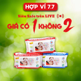 Khăn giấy ướt baby gói 120 tờ, khăn ướt cho bé không mùi, giấy ướt baby không cồn, khăn ướt phú đạt