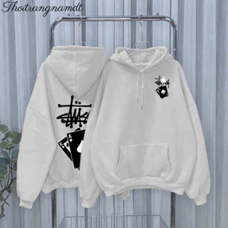 Áo khoác Hoodie Nam In Hình STU LÁ BÀI Local Brand Unisex chất Nỉ Bông form rộng Có Mũ - thoitrangnamdt