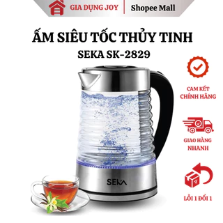 Ấm siêu tốc thủy tinh Seka SK-2829 công suất 2000W dung tích 2.2L tự ngắt khi sôi bảo hành 12 tháng