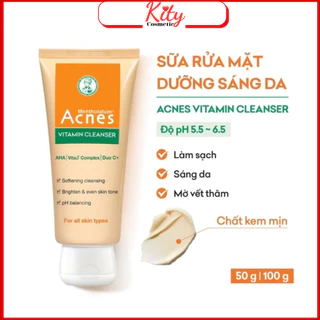 Kem rửa mặt giúp làm sạch, sáng da, mờ thâm vitamin Acnes Cleanser 100g