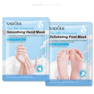 Mặt Nạ Ủ Chân Tay Sữa Dê Dưỡng Trắng Da Mềm Mịn Mờ Nếp Nhăn Cấp Ẩm Mask Đắp Bổ Sung Niacinamide Sạch Tế Bào Chết SADOER