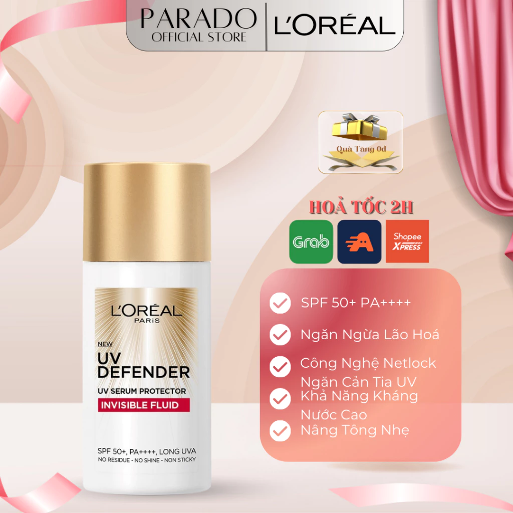 Kem Chống Nắng L'Oreal Paris UV Defender Serum Protector Invisible Fluid 50ml