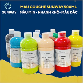 Màu gouche sunway dạng hũ 500ml, màu tô tượng, màu dạy vẽ trung tâm