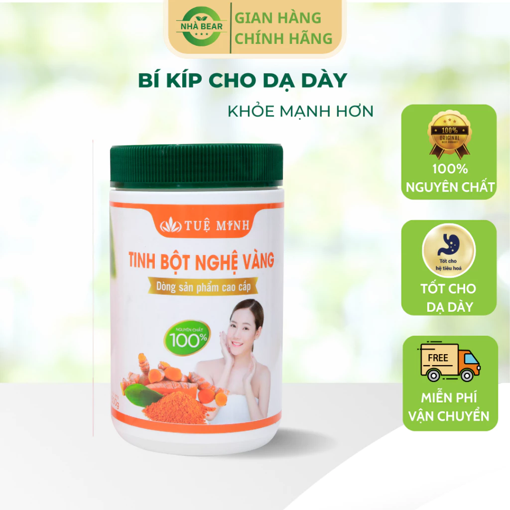 Tinh Bột Nghệ Vàng Chính Hãng Tuệ Minh 500G , Hỗ Trợ Da Sáng Dáng Đẹp - Tốt Cho Dạ Dày