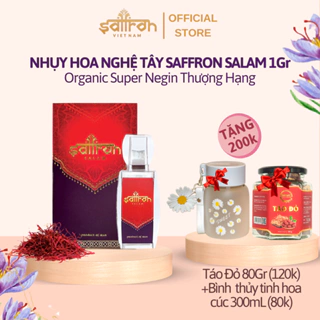Nhụy Hoa Nghệ Tây Saffron Salam 100% Organic Đạt Chứng Nhận ISO3632 Hạng 1 - Hộp 1Gr