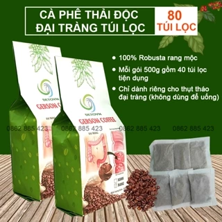 Cà phê thải độc đại tràng loại túi lọc, 100% Robusta rang mộc thích hợp detox duy trì (1Kg gồm 80 túi lọc) Gerson Coffee