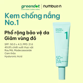 Kem chống nắng phổ rộng Numbuzin No.1 Clear Filter Sun Essence 50ml