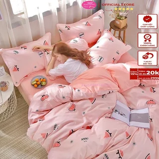 Bộ Chăn Phao 5 Món Chăn Sẵn Ruột Bông Trắng,Chăn Ga Gối Cotton 5 Món Mẫu Xinh Cho Sức Khỏe Gia Đình