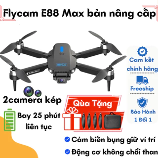 Flycam E88 MAX Camera 4K, Kết Nối Wifi Với Điện Thoại Điều Khiển Chụp Ảnh Từ Xa Full HD, Động Cơ Không Chổi Than Bền Bỉ
