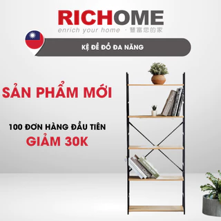 Kệ để đồ đa năng, kệ trưng bày khung sắt chắc chắn RICHOME SH607, thiết kế hiện đại, sang trọng