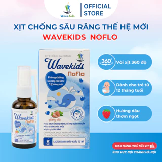 Wavekids Noflo.Xịt chống sâu răng thế hệ mới giúp ngăn ngừa sâu răng bảo vệ răng chắc khỏe.Hương dâu thơm ngọt