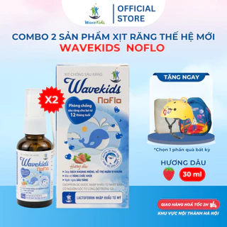 Combo 2 hộp Xịt chống sâu răng wavekids Noflo cho bé từ 1 tuổi giúp ngăn ngừa răng sâu,sún, vàng, đen răng. Hương dâu