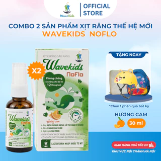 Combo 2 hộp Xịt chống sâu răng wavekids Noflo cho bé từ 1 tuổi giúp ngăn ngừa răng sâu,sún, vàng, đen răng. Hương cam