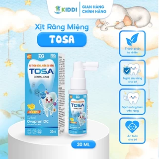 Xịt răng miệng cho bé, Kem đánh răng dạng xịt giảm sâu răng Tosa an toàn có thể nuốt lọ 30ml