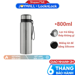 Bình giữ nhiệt LocknLock 800ml Bạc LHC6180SLV - Hàng chính hãng, có khay lưới lọc trà - JoyMall