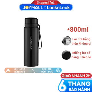 Bình giữ nhiệt Lock&Lock 800ml LHC6180BLK màu Đen - Hàng chính hãng, có khay lưới lọc trà, dây treo xách - JoyMall