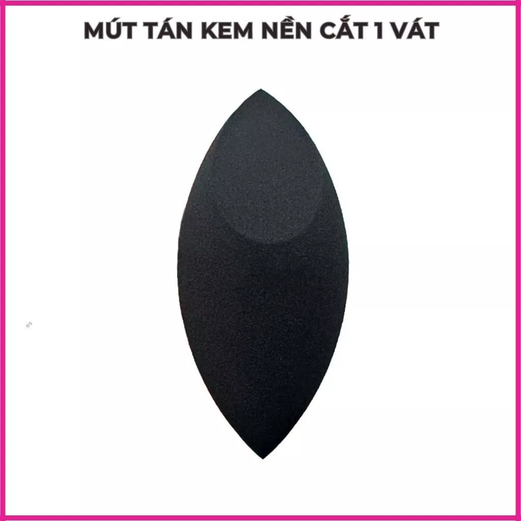 Mút tán kem nền cắt 1 vát mềm mịn nở xốp màu đen