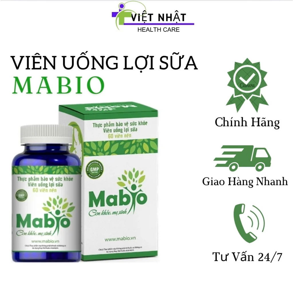 Viên Uống Lợi Sữa Mabio Dành Cho Phụ Nữ Sau Sinh Mất Sữa Sữa Kém Và Tắc Tia Sữa