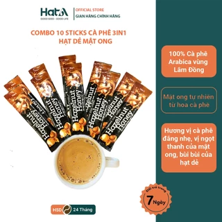 Combo 10 gói cà phê hòa tan Hạt A Cafe 3in1 vị hạt dẻ mật ong