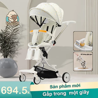 đẩy gấp gọn cho em bé，xe đẩy cho bé có chế độ giảm sốc, xoay 360 độ, tiện dụng cho mẹ và bé Mẫu mới Xe