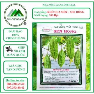 Hạt Giống Khổ Qua Lai F1 SH52 - Gói 100 hạt (Trái Ngắn) - Sen Hồng - Nhà Nông Xanh - Mướp Đắng - Ổ Qua