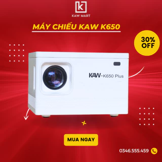 Máy chiếu mini KAW K650 hệ điều hành Androi kết nối điện thoại máy tính bảo hành chính hãng 12 tháng