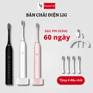 Bàn chải điện X-3 Sonic LIG 6 chế độ làm sạch được nha sĩ khuyên dùng, tặng kèm 4 đầu thay thế, lỗi 1 đổi 1 BH 3 tháng.