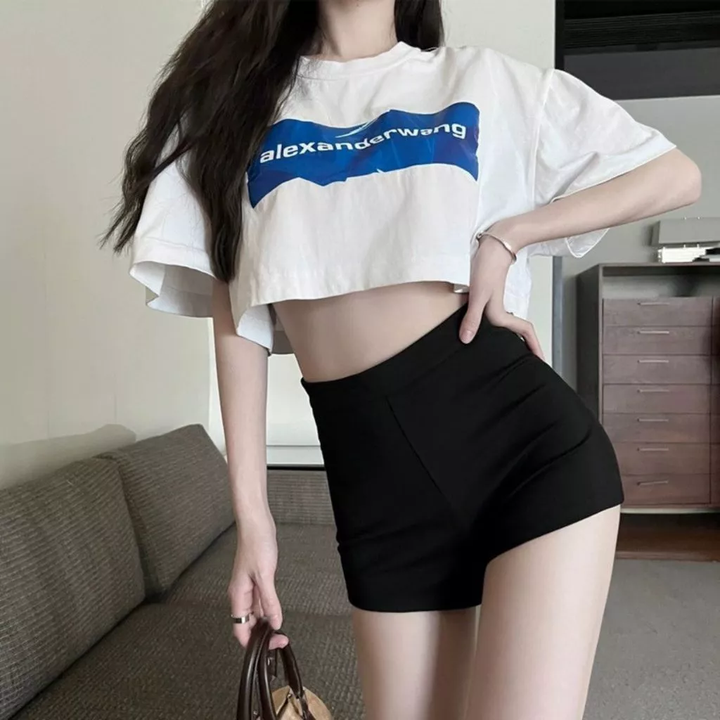 Quần đùi legging nữ big size 50-95kg cạp cao tôn dáng chất vải umi gân co giãn thể thao năng động - Q511