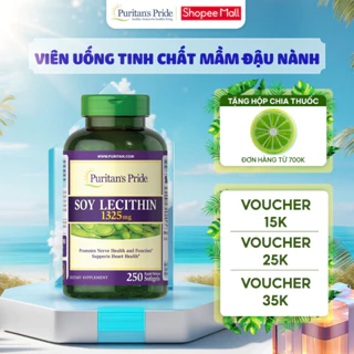 Viên uống tinh chất mầm đậu nành Puritan's Pride Soy Lecithin 1325 mg giúp đẹp da, cân bằng nội tiết tố  100 của Mỹ