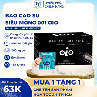 Bao cao su siêu mỏng 001 OiO nhiều gel gốc nước bcs kéo dài quan hệ chống xuất tinh sớm