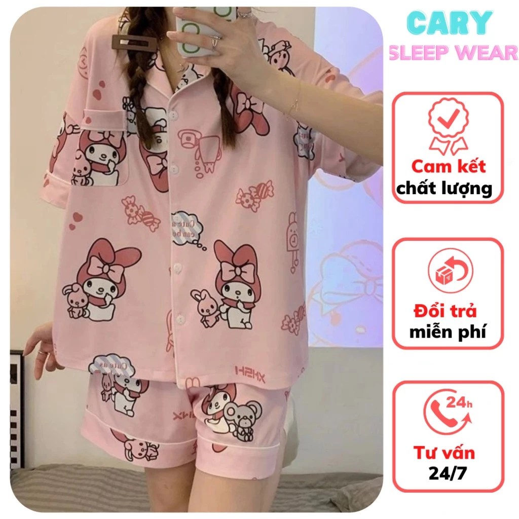 Bộ ngủ pijama set đồ mẫu mới kuromi cute đồ mặc nhà bộ cộc tay quần đùi dễ thương CARY