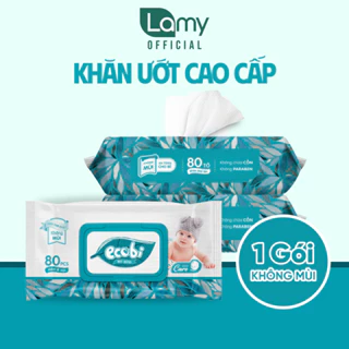 Khăn ướt cho bé cao cấp ECOBI không cồn không paraben an toàn cho da nhạy cảm