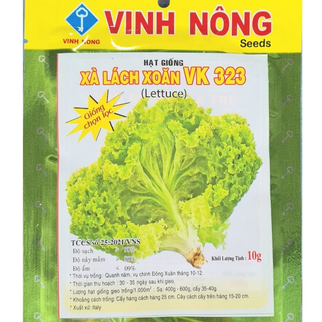 Cải Xà Lách Xoăn - Xà Lách Gai (10gr) Xuất Xứ: Italy