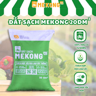 Đất sạch hữu cơ MeKong 20Dm3 khoảng 7kg - Trồng rau, hoa quả sạch, làm vườn tự nhiên không hóa chất