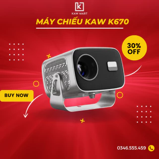 Máy chiếu cao cấp KAW K670 độ sáng lớn, tích hợp hệ điều hành Androi hỗ trợ 4K bảo hành chính hãng 12 tháng