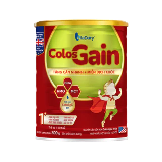 Sữa non Colos Gain 1+ 800g, sữa bột giúp bé tăng cân nhanh, miễn dịch khỏe - VitaDairy