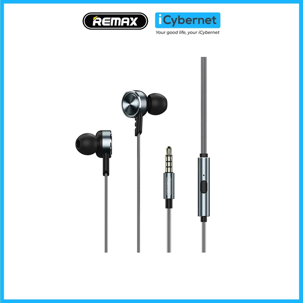 Tai nghe chân 3.5mm Remax RM-620 nút tai in-ear chống ồn tốt, âm bass sâu, thiết kế độc lạ - Chính hãng - ICYBERNET