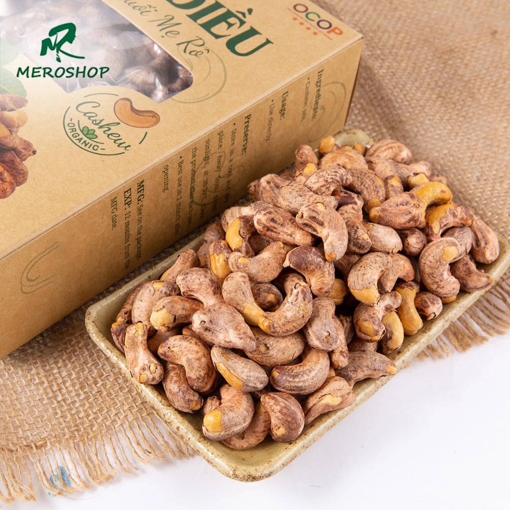 500Gr Hạt điều rang muối nguyên lụa (450-520Hat/Kg) hạt vừa. Có hồ sơ công bố, xuất hóa đơn công ty đầy đủ