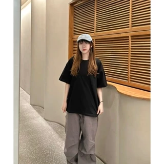 Áo thun trơn Mỹ KIRKLAND Unisex Oversize (có big size) Nam Nữ màu TRẮNG ĐEN chất Cotton thoáng mát - TTIN SHOP