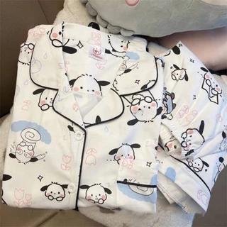 Bộ Ngủ Pijama Mẫu Mới Gấu Cam Kem Cute Form Rộng Nữ